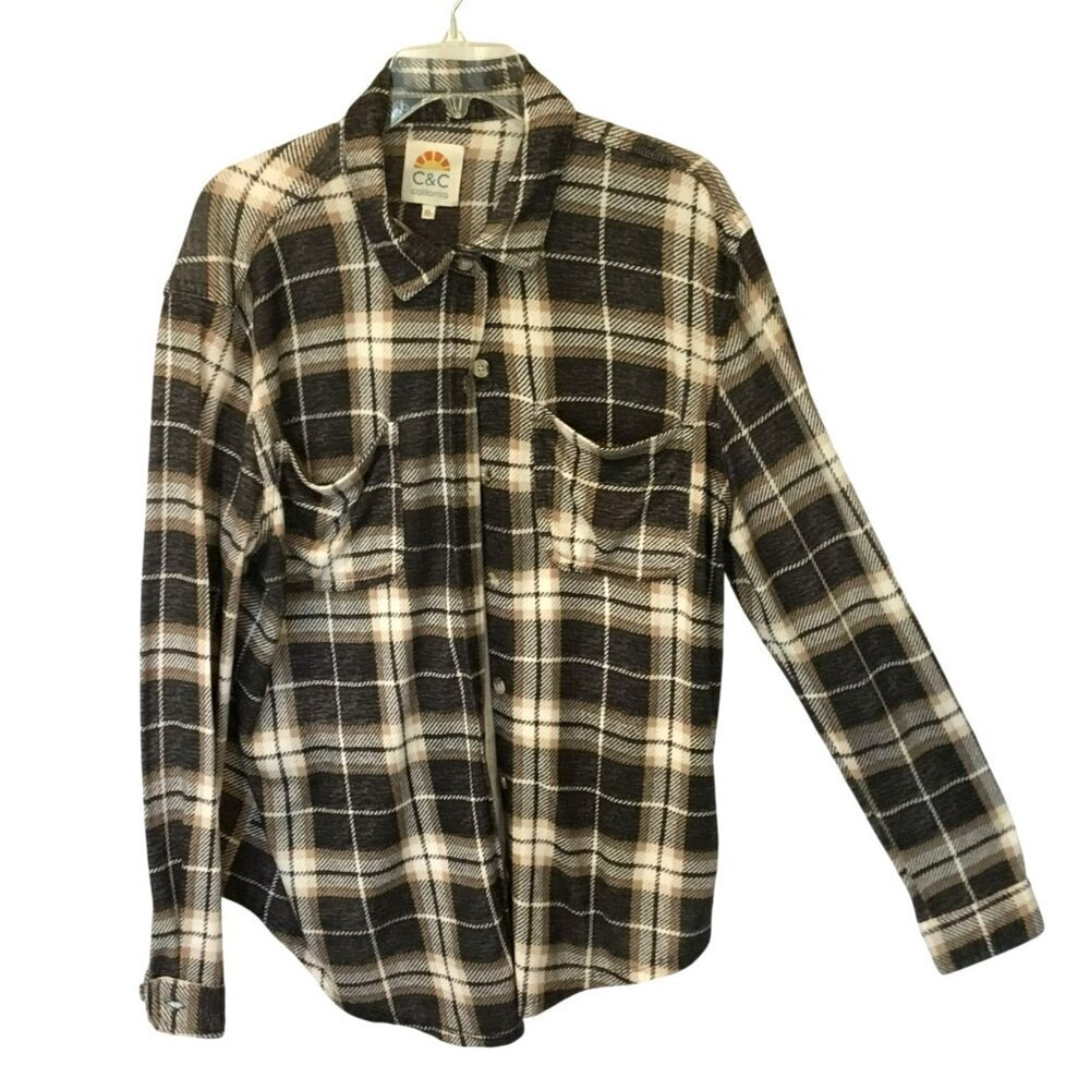 C + C California Marina Luxe Shirt Flannel Button Front Long Sleeve Men's XL